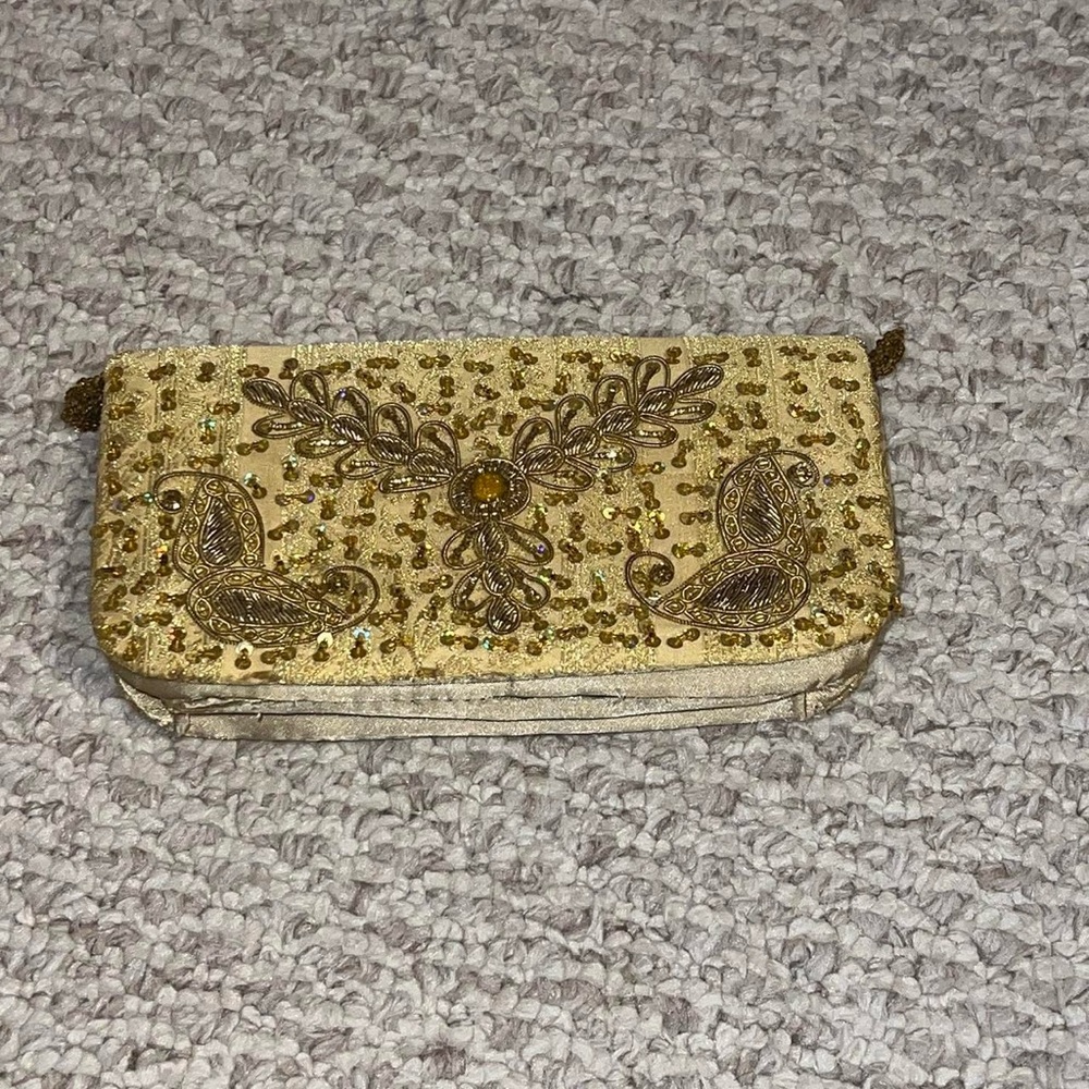 Vintage Gold Embellished Crossbody/clutch